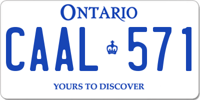 ON license plate CAAL571