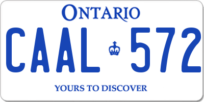 ON license plate CAAL572