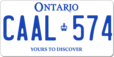 ON license plate CAAL574