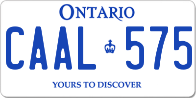 ON license plate CAAL575