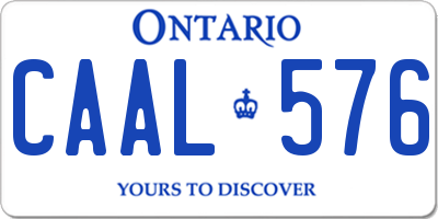 ON license plate CAAL576