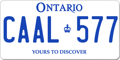 ON license plate CAAL577