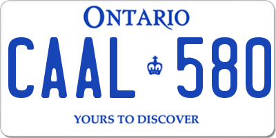 ON license plate CAAL580