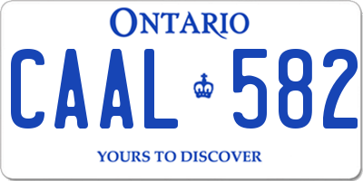 ON license plate CAAL582