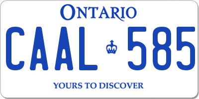 ON license plate CAAL585