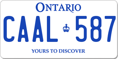 ON license plate CAAL587