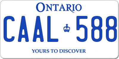 ON license plate CAAL588