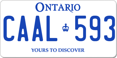 ON license plate CAAL593