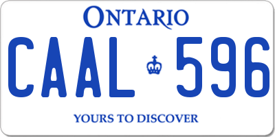 ON license plate CAAL596