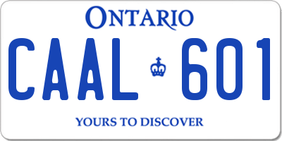 ON license plate CAAL601