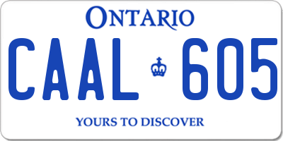 ON license plate CAAL605