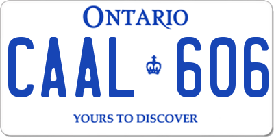 ON license plate CAAL606