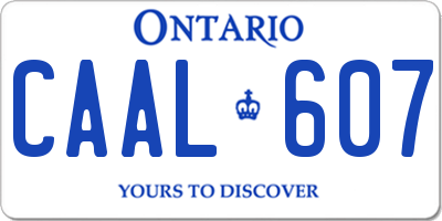 ON license plate CAAL607