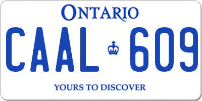 ON license plate CAAL609