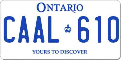 ON license plate CAAL610