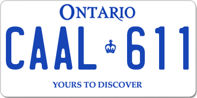 ON license plate CAAL611