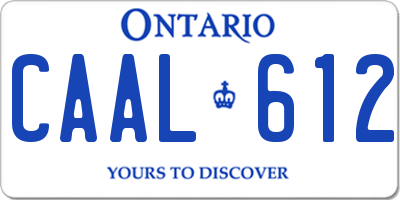 ON license plate CAAL612