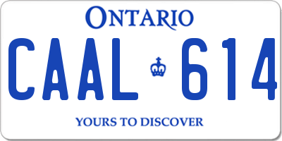 ON license plate CAAL614