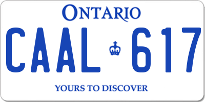 ON license plate CAAL617