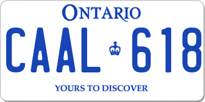 ON license plate CAAL618