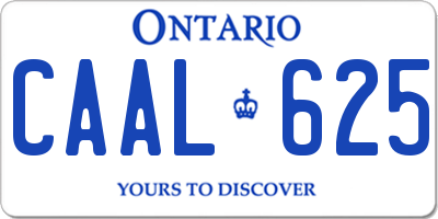 ON license plate CAAL625