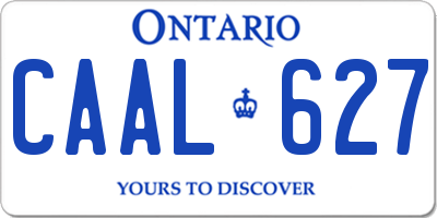 ON license plate CAAL627