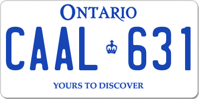 ON license plate CAAL631