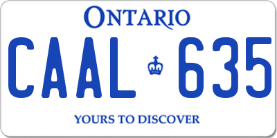 ON license plate CAAL635