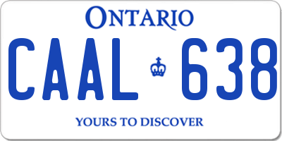 ON license plate CAAL638