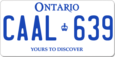 ON license plate CAAL639