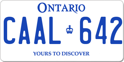 ON license plate CAAL642