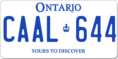 ON license plate CAAL644