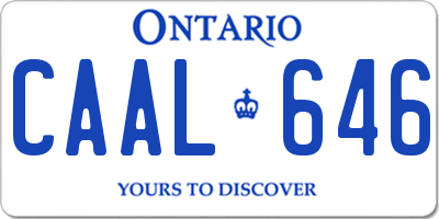 ON license plate CAAL646