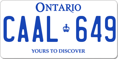 ON license plate CAAL649