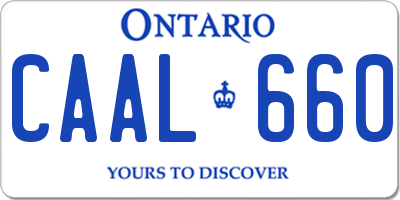 ON license plate CAAL660