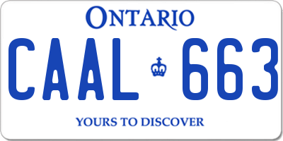 ON license plate CAAL663