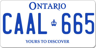 ON license plate CAAL665