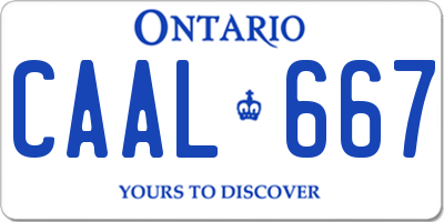 ON license plate CAAL667