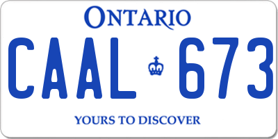 ON license plate CAAL673