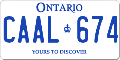 ON license plate CAAL674