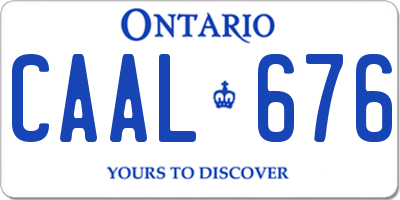 ON license plate CAAL676