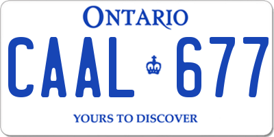 ON license plate CAAL677