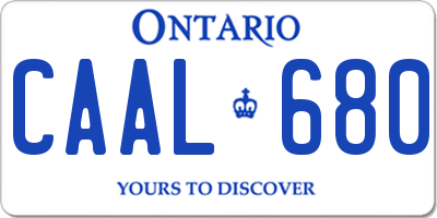 ON license plate CAAL680