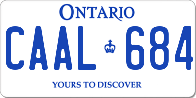 ON license plate CAAL684