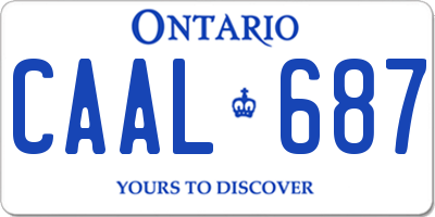 ON license plate CAAL687