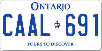 ON license plate CAAL691