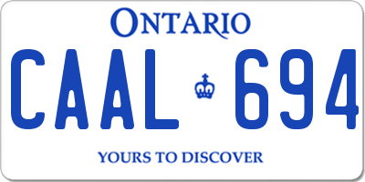 ON license plate CAAL694