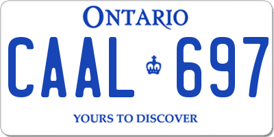 ON license plate CAAL697