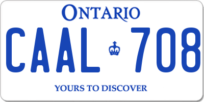 ON license plate CAAL708