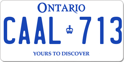 ON license plate CAAL713